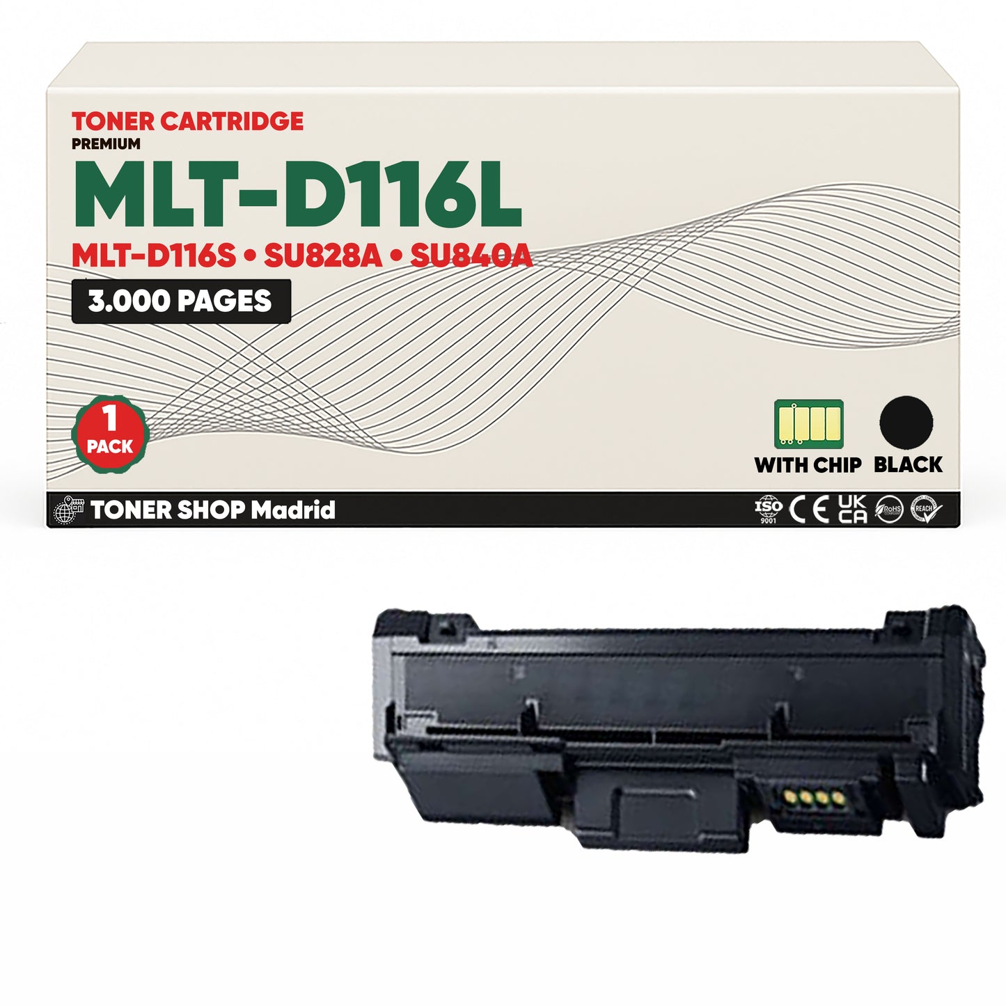 BDink Cartucho de Toner Compatible Samsung MLT-D116L Negro