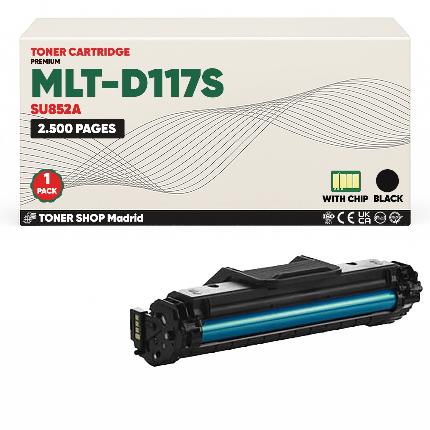 BDink Cartucho de Toner Compatible Samsung MLT-D117S Negro
