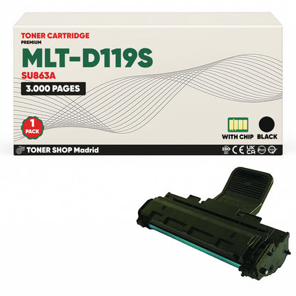 BDink Cartucho de Toner Compatible Samsung MLT-D119S Negro