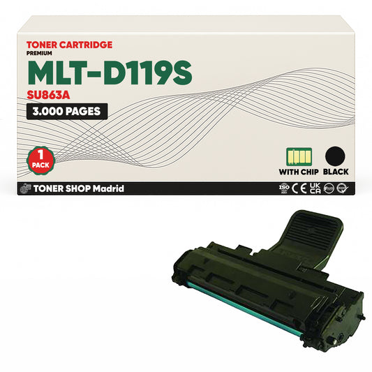 BDink Cartucho de Toner Compatible Samsung MLT-D119S Negro