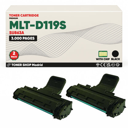 BDink Cartucho de Toner Compatible Samsung MLT-D119S Negro