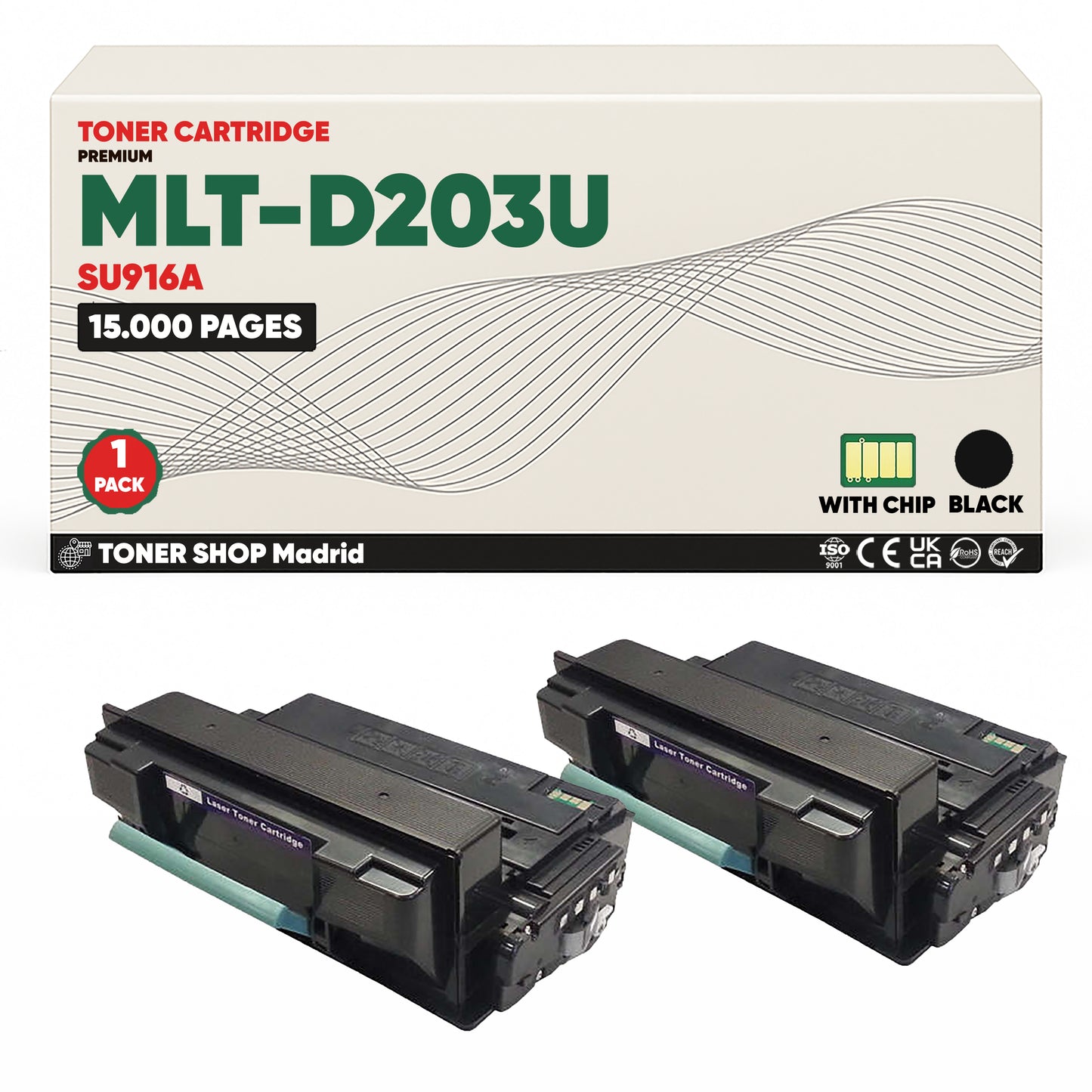 BDink Cartucho de Toner Compatible Samsung MLT-D203U Negro