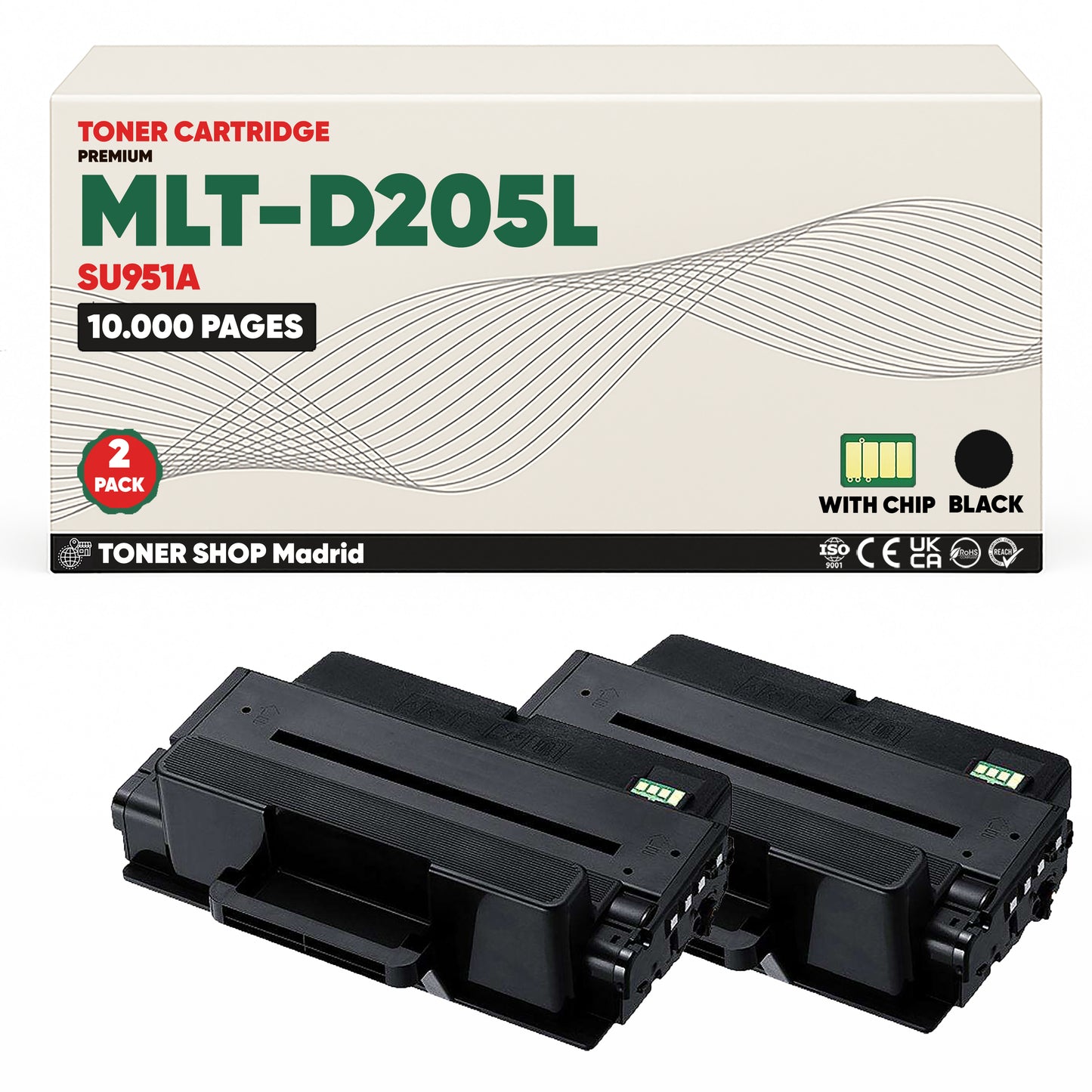 BDink Cartucho de Toner Compatible Samsung MLT-D205E Negro