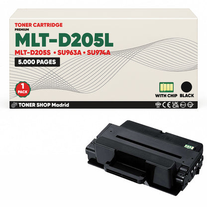 BDink Cartucho de Toner Compatible Samsung MLT-D205L Negro