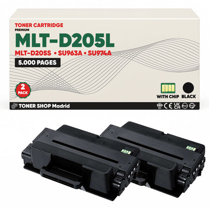 BDink Cartucho de Toner Compatible Samsung MLT-D205L Negro