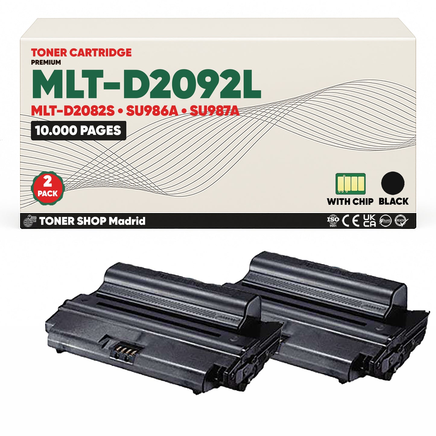 BDink Cartucho de Toner Compatible Samsung MLT-D2082L Negro