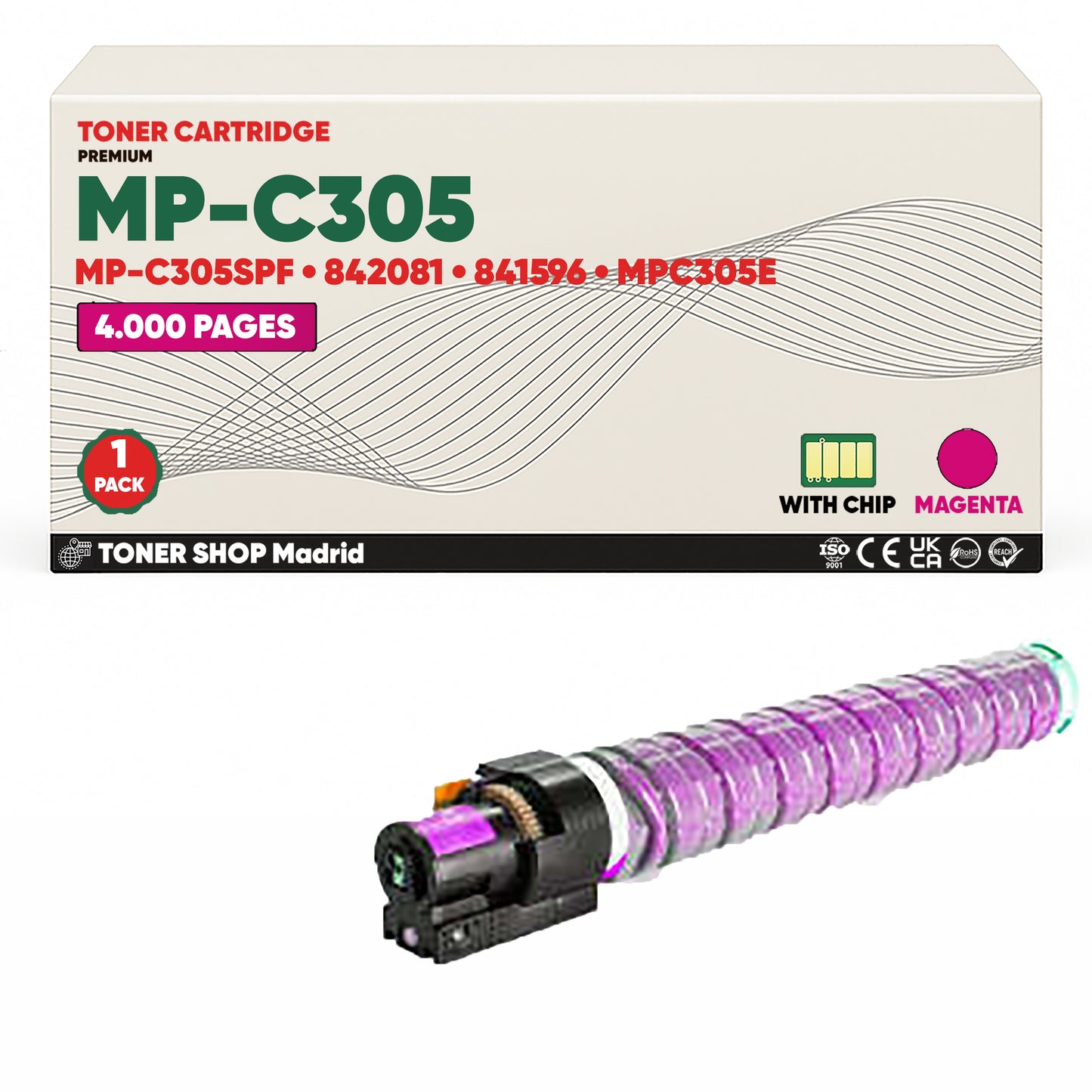 BDink Cartucho/s Tóner Compatible/s Ricoh MP-C305/MP-C305SPF CMYK (Pack 4)