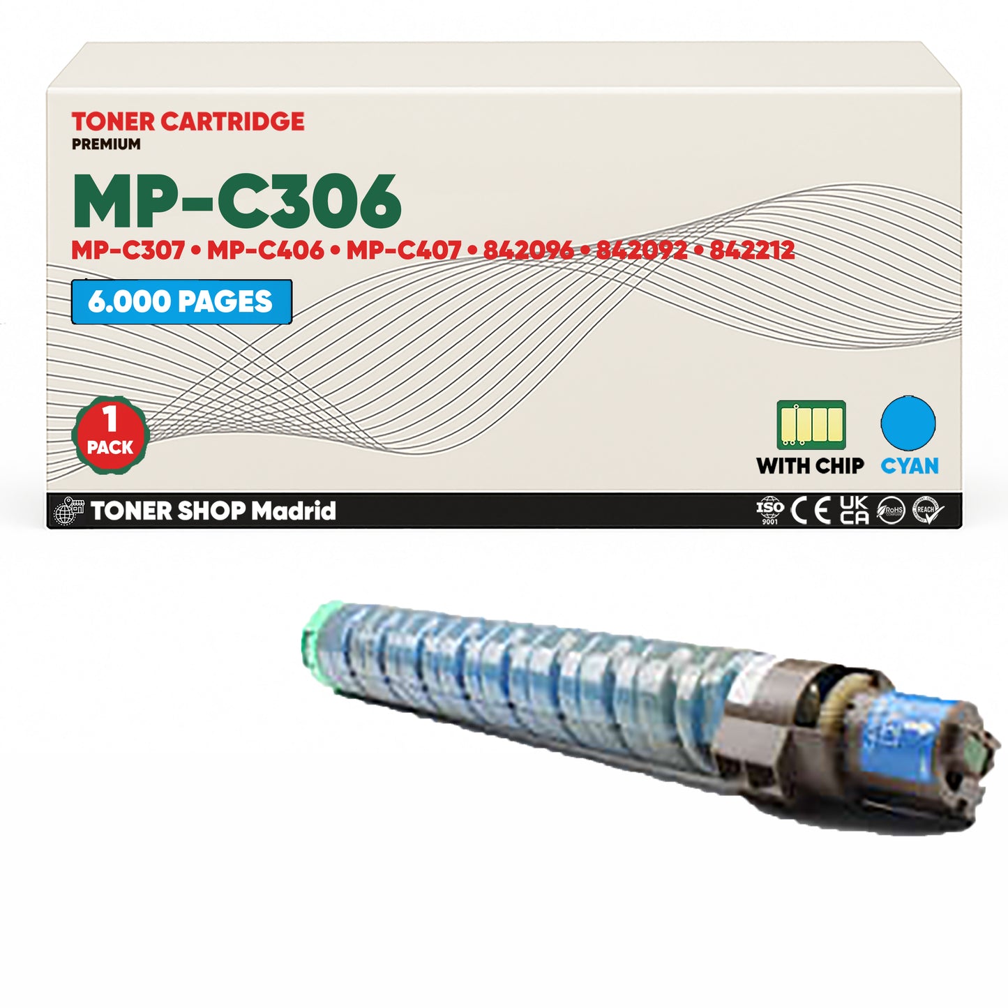 BDink Tóner Compatible Ricoh Aficio MP-C306 / MP-C307 / MP-C406 / MP-C407 ( 4 pack)