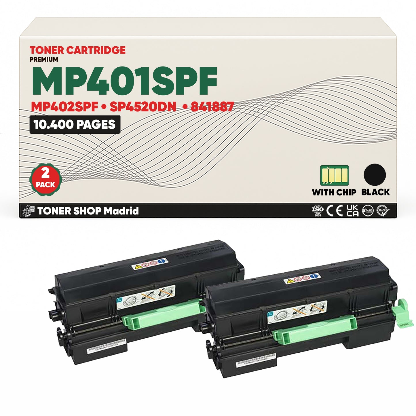 BDink Cartucho/s Tóner Compatible/s Ricoh Aficio MP401SPF/MP402SPF/SP4520DN Negro