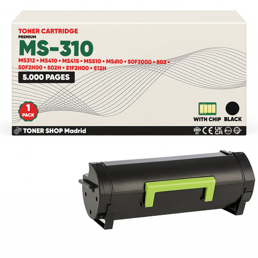 BDink Cartucho Tóner Compatible Lexmark MS310/MS610 Negro