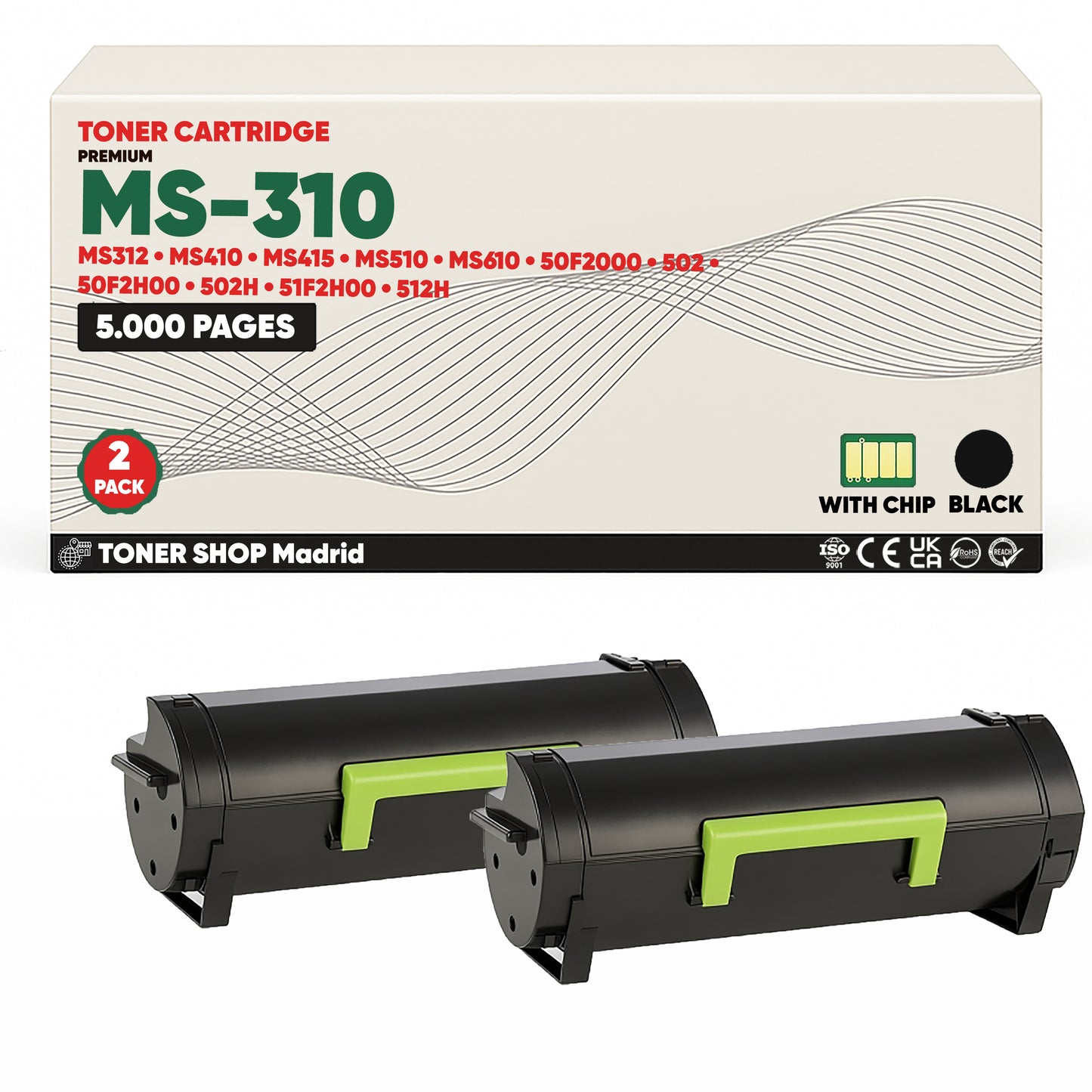 BDink Cartucho Tóner Compatible Lexmark MS310/MS610 Negro