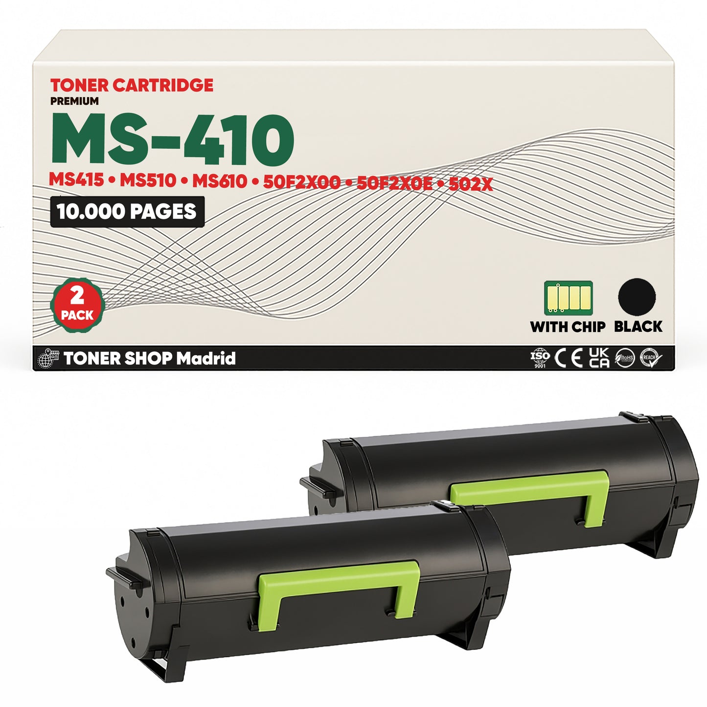 BDink Cartucho Tóner Compatible Lexmark MS410/MS415 Negro