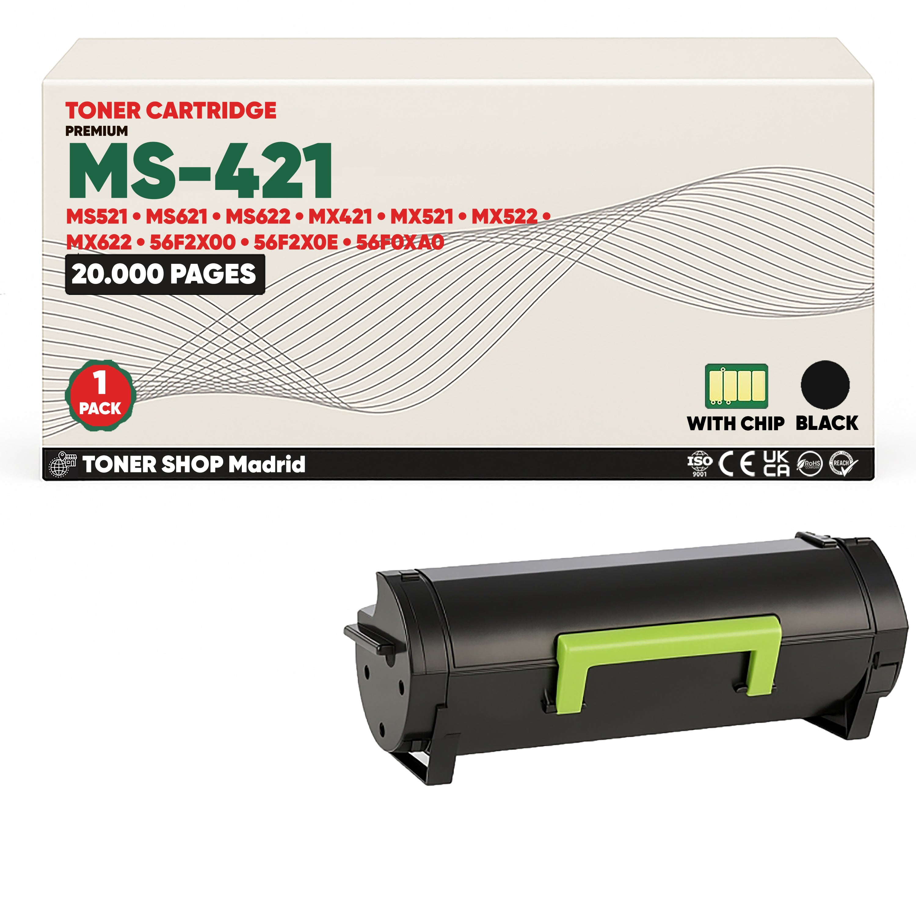 BDink Lexmark MS421/MS521/MS621/MS622 Negro Toner Cartridge – TONER ...