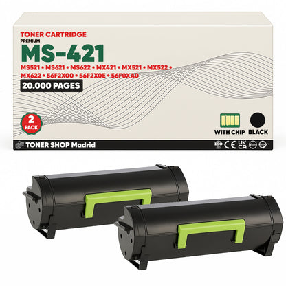 BDink Cartucho Tóner Compatible Lexmark MS421/MS521 Negro
