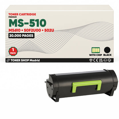 BDink Cartucho Tóner Compatible Lexmark MS510/MS610 Negro