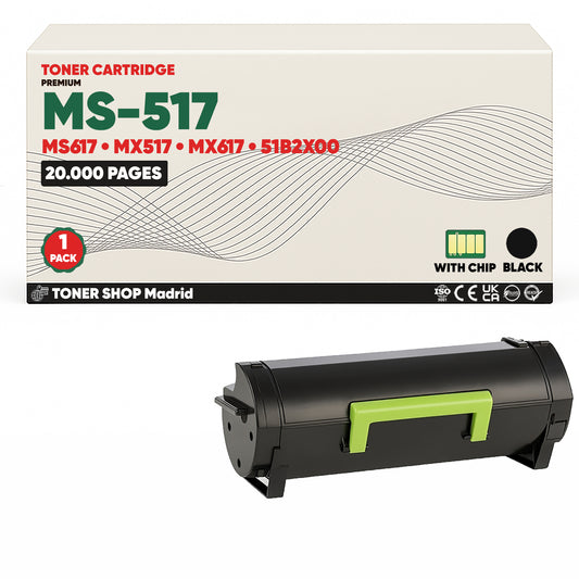 BDink Cartucho Tóner Compatible Lexmark MS517/MS617 Negro