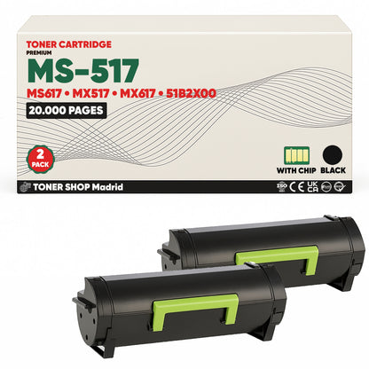 BDink Cartucho Tóner Compatible Lexmark MS517/MS617 Negro