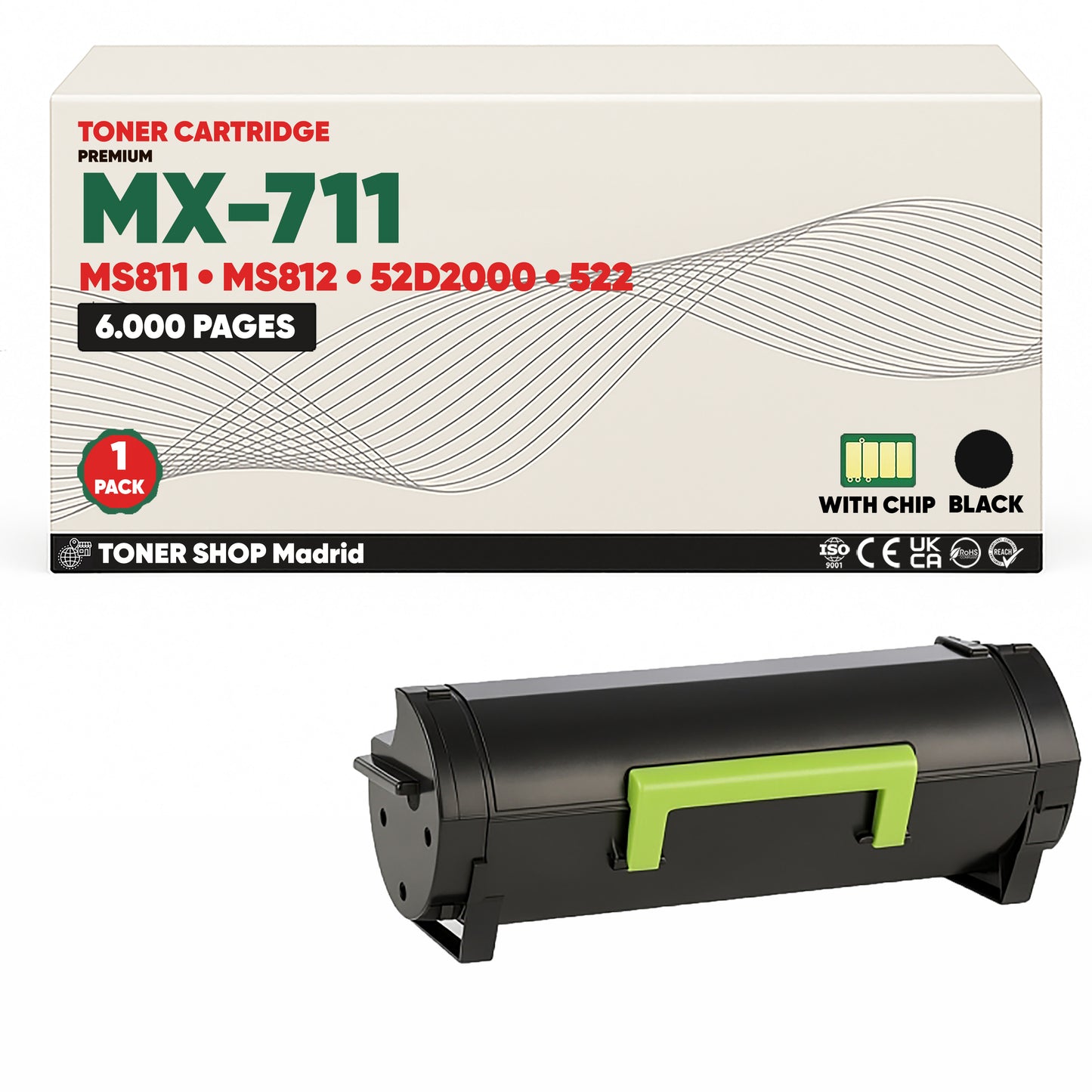 BDink Cartucho Tóner Compatible Lexmark MS810/MS811 Negro