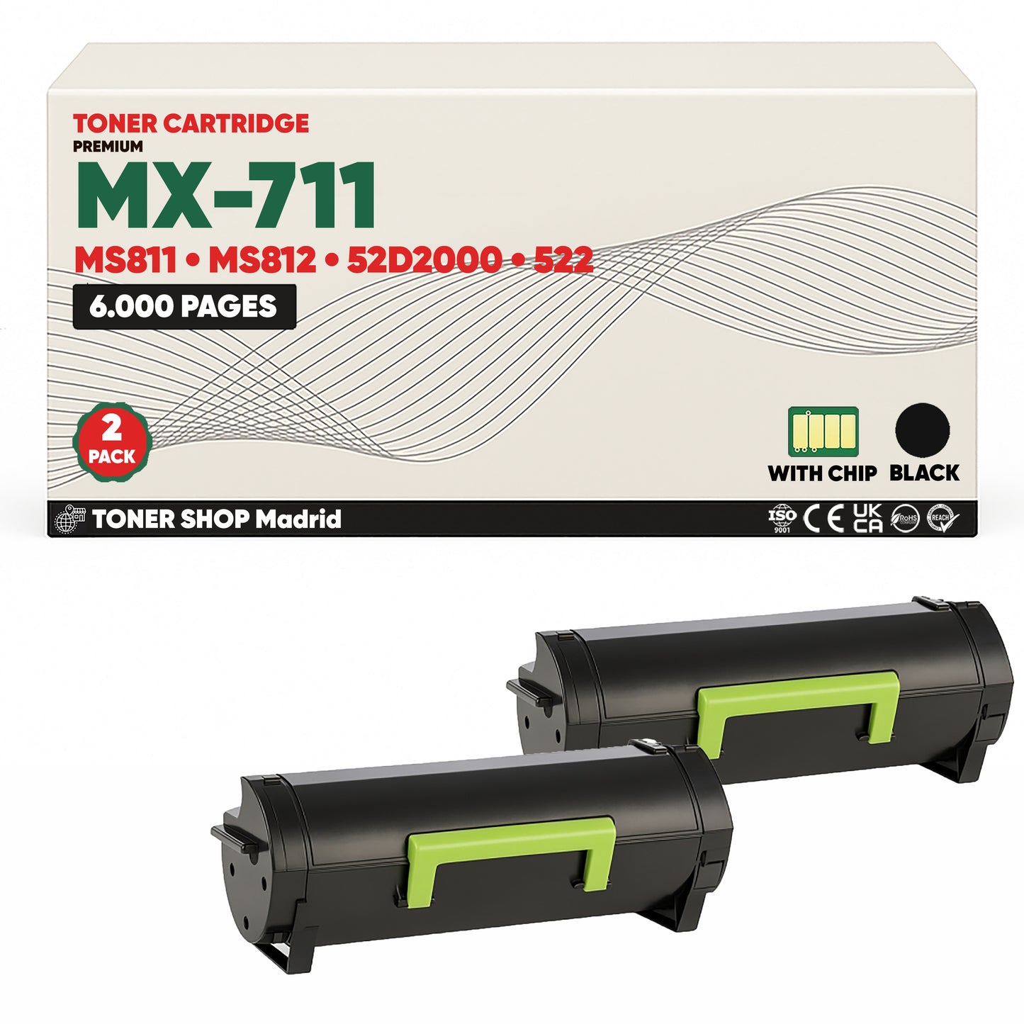 BDink Cartucho Tóner Compatible Lexmark MS810/MS811 Negro