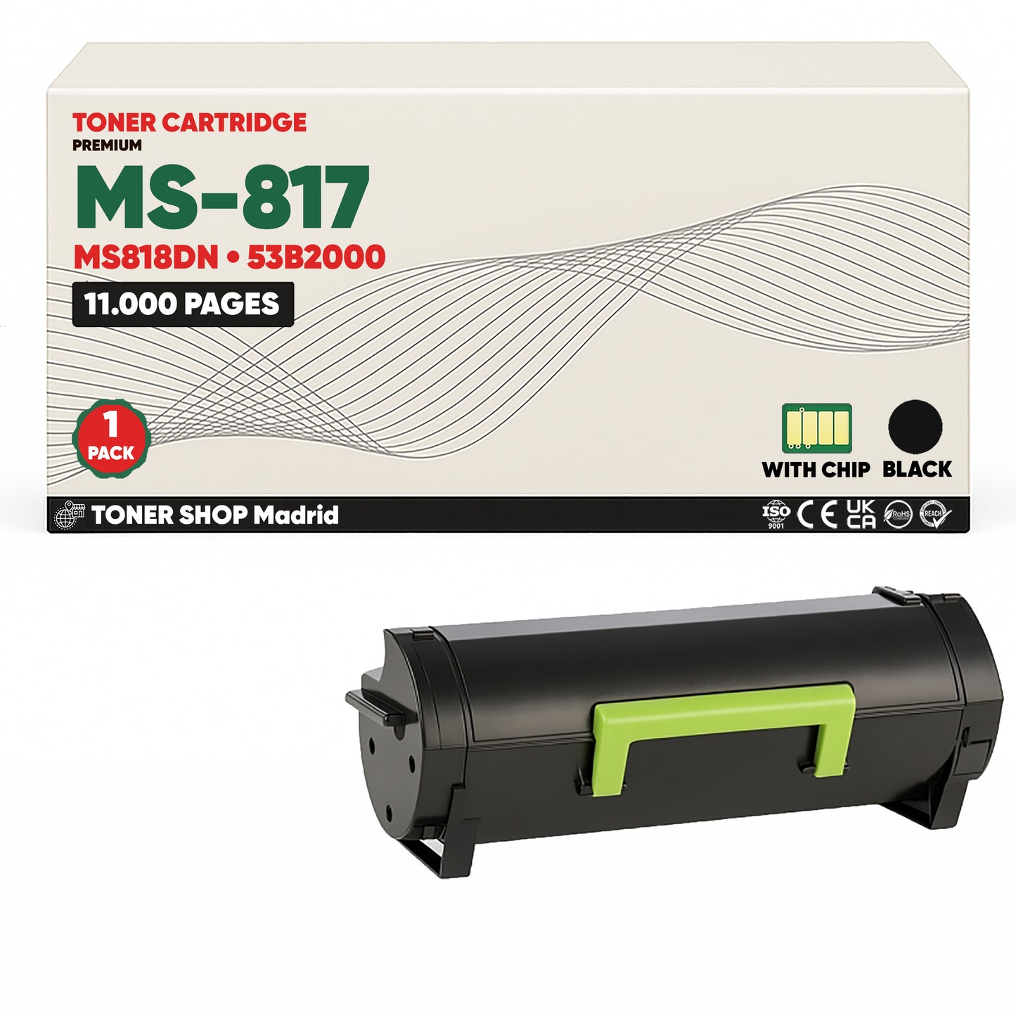 BDink Cartucho Tóner Compatible Lexmark MS817/MS818DN Negro