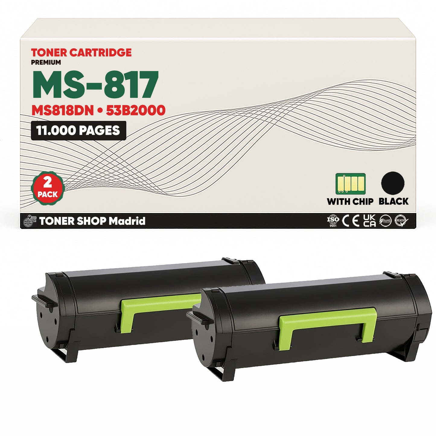 BDink Cartucho Tóner Compatible Lexmark MS817/MS818DN Negro
