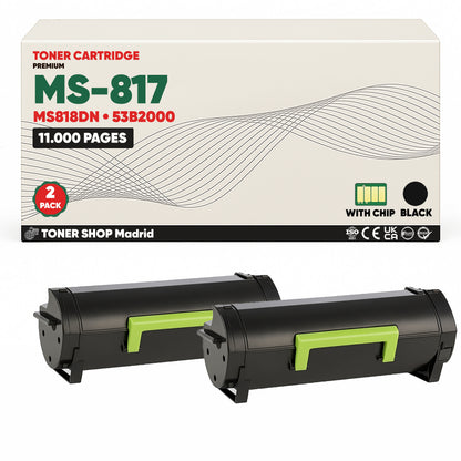 BDink Cartucho Tóner Compatible Lexmark MS817/MS818DN Negro