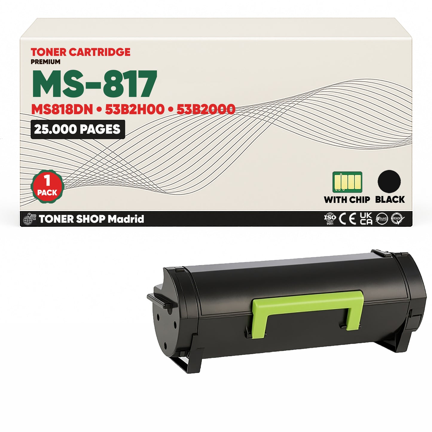 BDink Cartucho Tóner Compatible Lexmark MS817/MS818DN Negro