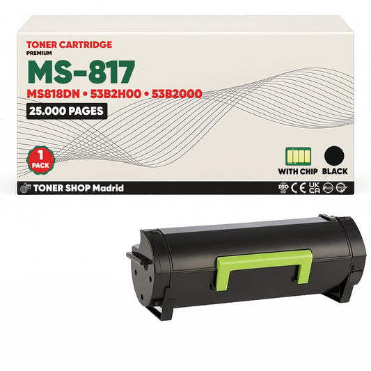 BDink Cartucho Tóner Compatible Lexmark MS817/MS818DN Negro
