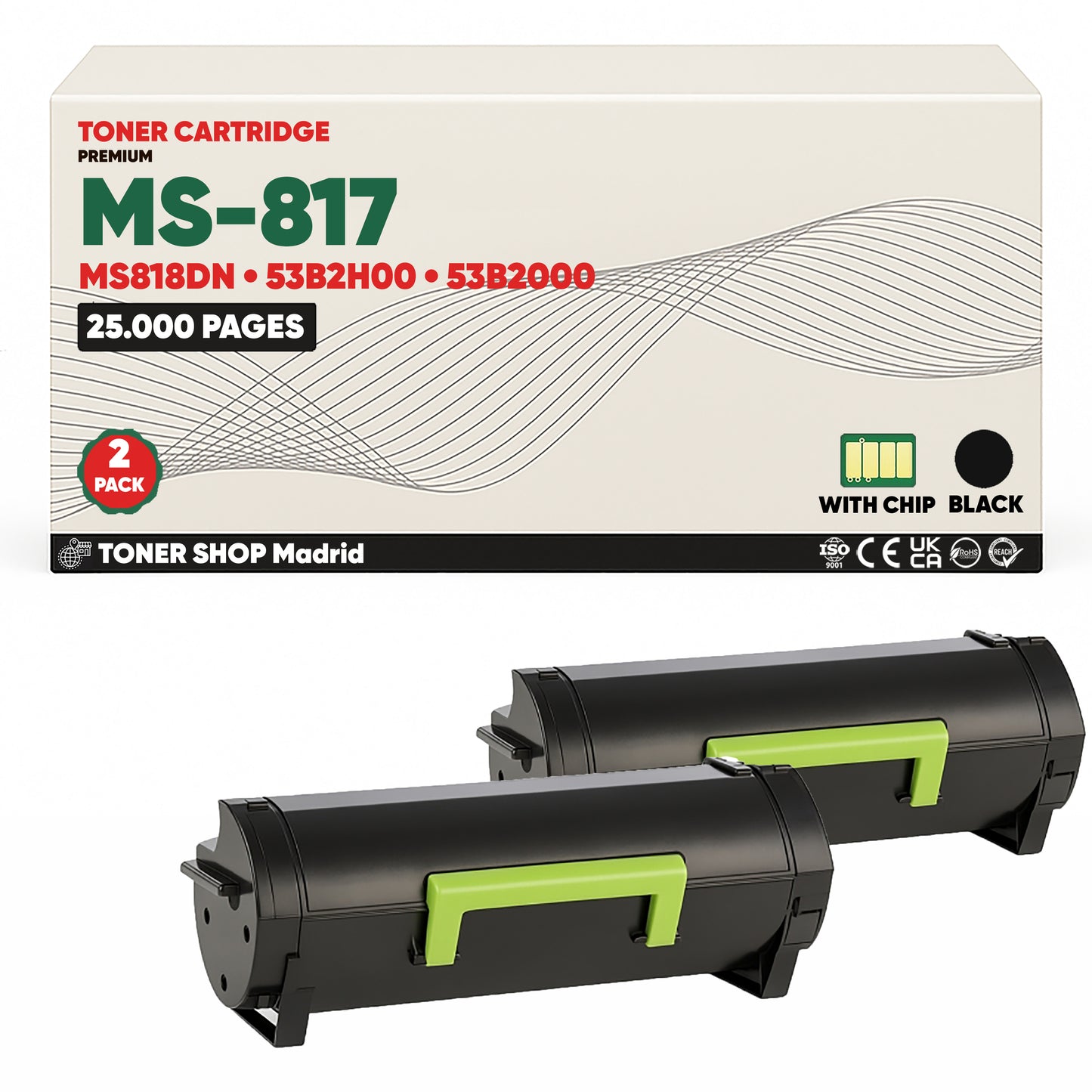BDink Cartucho Tóner Compatible Lexmark MS817/MS818DN Negro