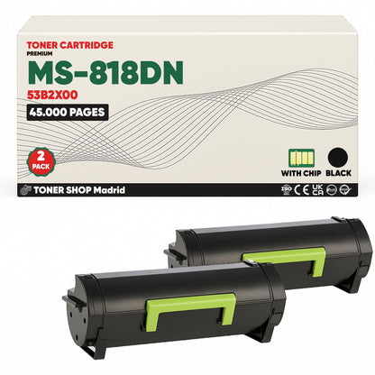 BDink Cartucho Tóner Compatible Lexmark MS818DN Negro
