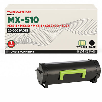 BDink Cartucho Tóner Compatible Lexmark MX510/MX511 Negro