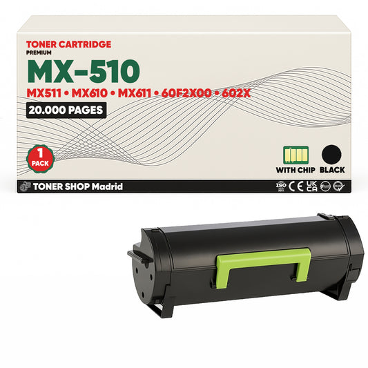 BDink Cartucho Tóner Compatible Lexmark MX510/MX511 Negro