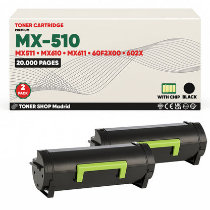 BDink Cartucho Tóner Compatible Lexmark MX510/MX511 Negro