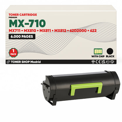 BDink Cartucho Tóner Compatible Lexmark MX710/MX711 Negro