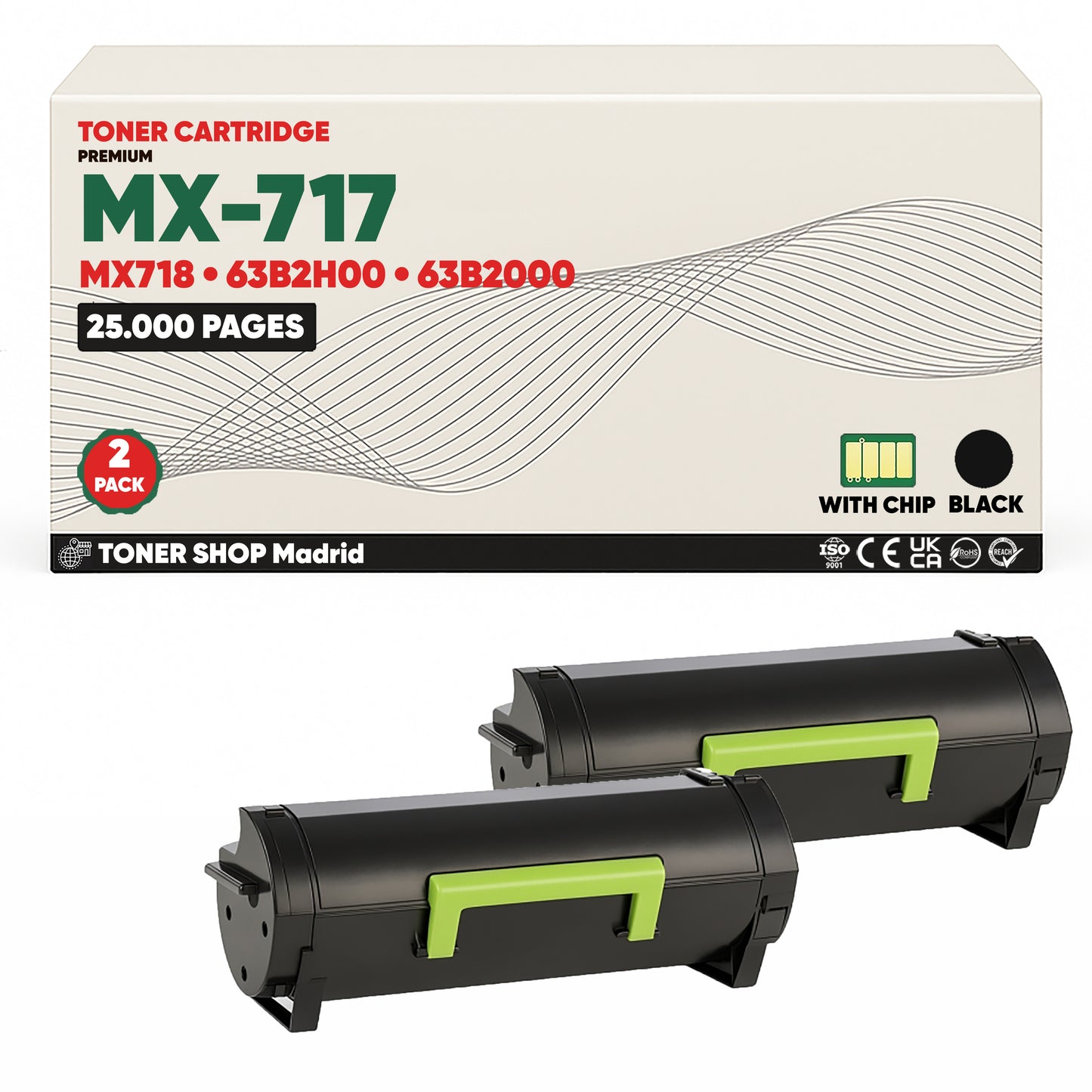 BDink Cartucho Tóner Compatible Lexmark MX717/MX718 Negro