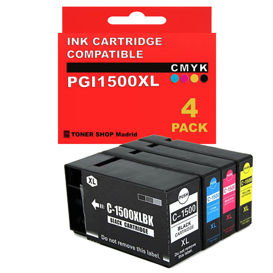 BDink Cartuchos Tinta Compatible con  Canon PGI1500XL CMYK (Pack 4)