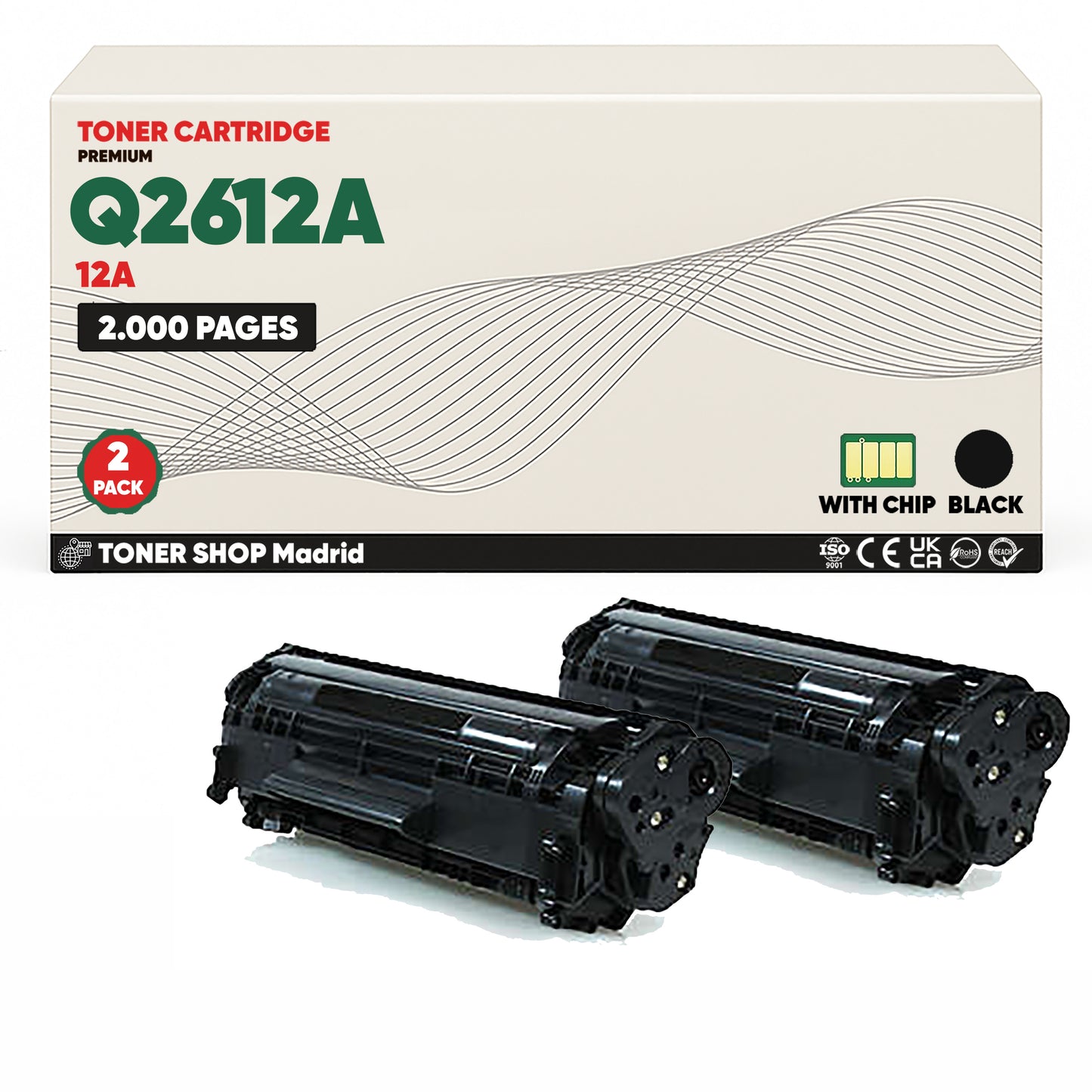 BDink Cartucho Tóner Compatible HP 12A Negro Q2612A