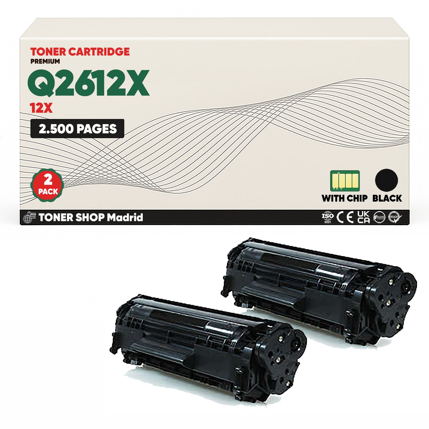 BDink Cartucho Tóner Compatible HP 12X Negro Q2612X