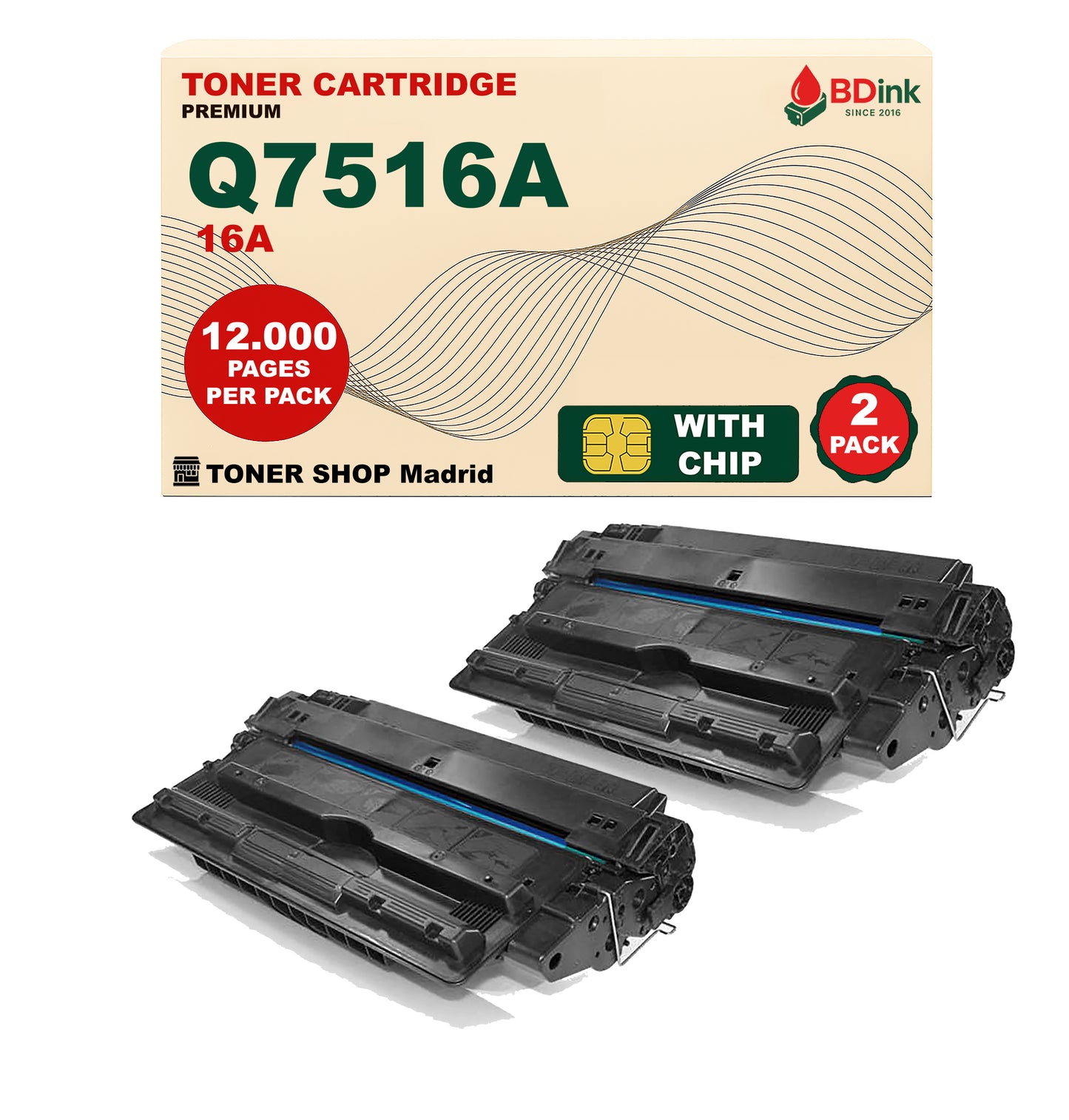 BDink Cartucho Tóner Compatible HP 16A Negro Q7516A