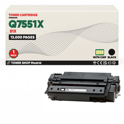 BDink Cartucho Tóner Compatible HP 51X Negro Q7551X