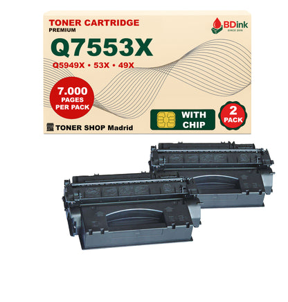BDink Cartucho Tóner Compatible HP 53X/49X Negro Q7553X