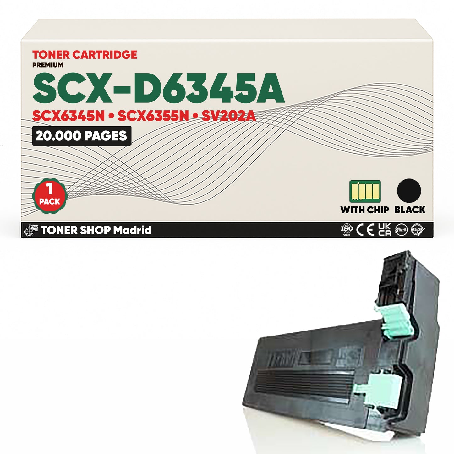 BDink Cartucho de Toner Compatible Samsung SCX-D6345A Negro