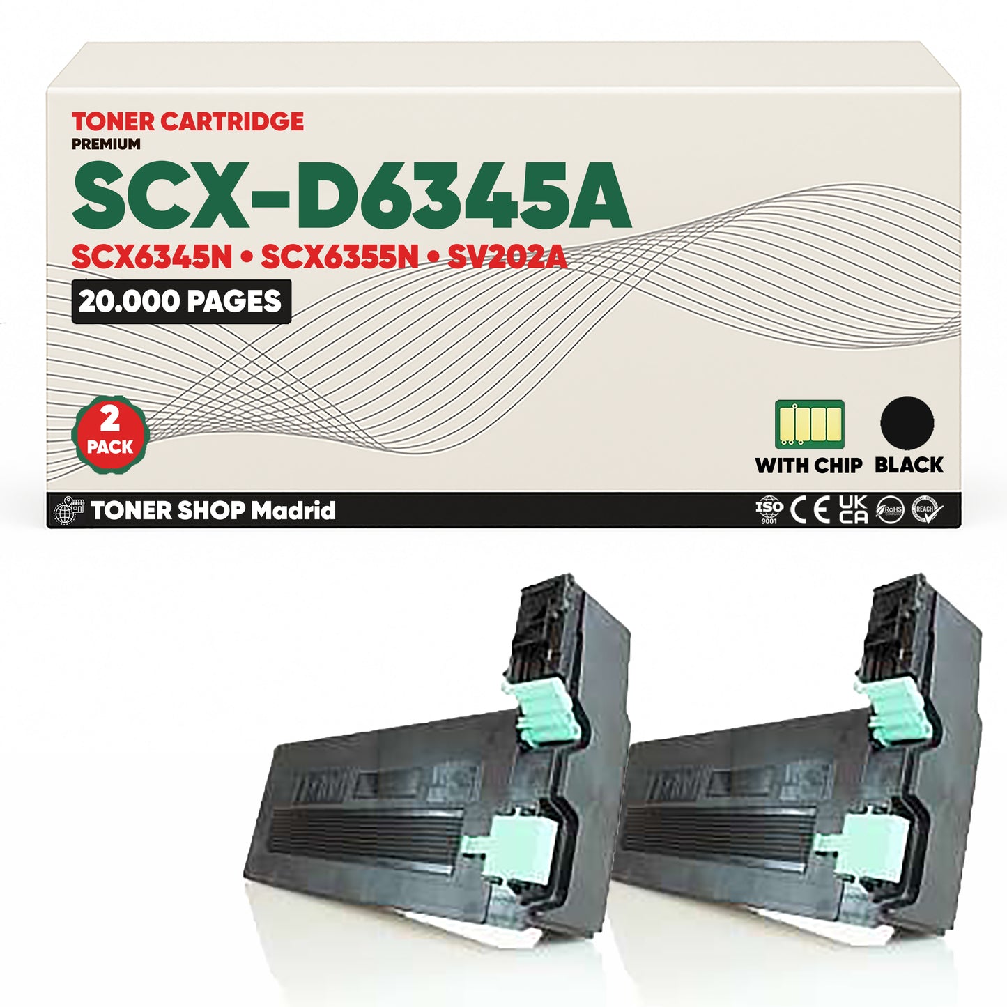 BDink Cartucho de Toner Compatible Samsung SCX-D6345A Negro