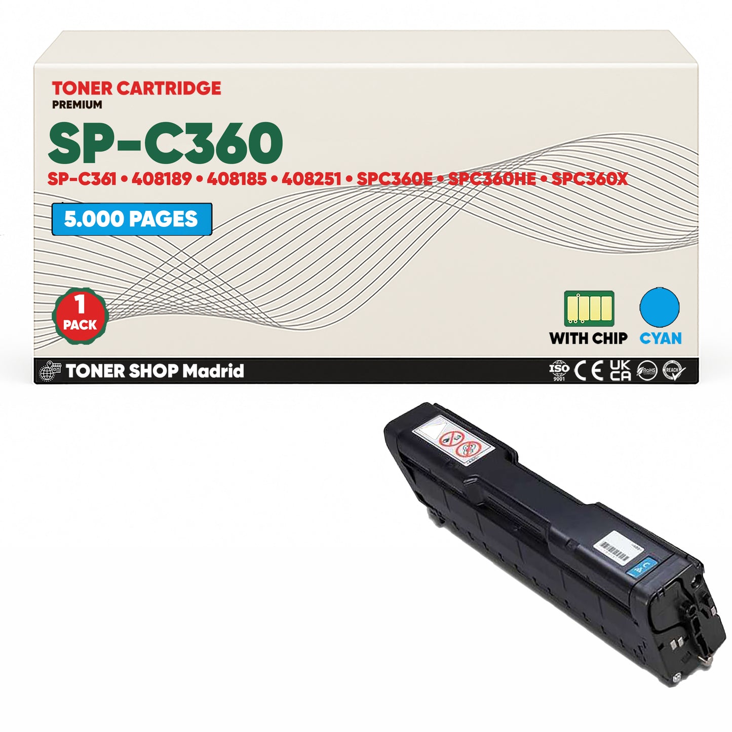 BDink Tóner Compatible Ricoh SP-C360/SP-C361 (Pack 4 CMYK) 408184-408191