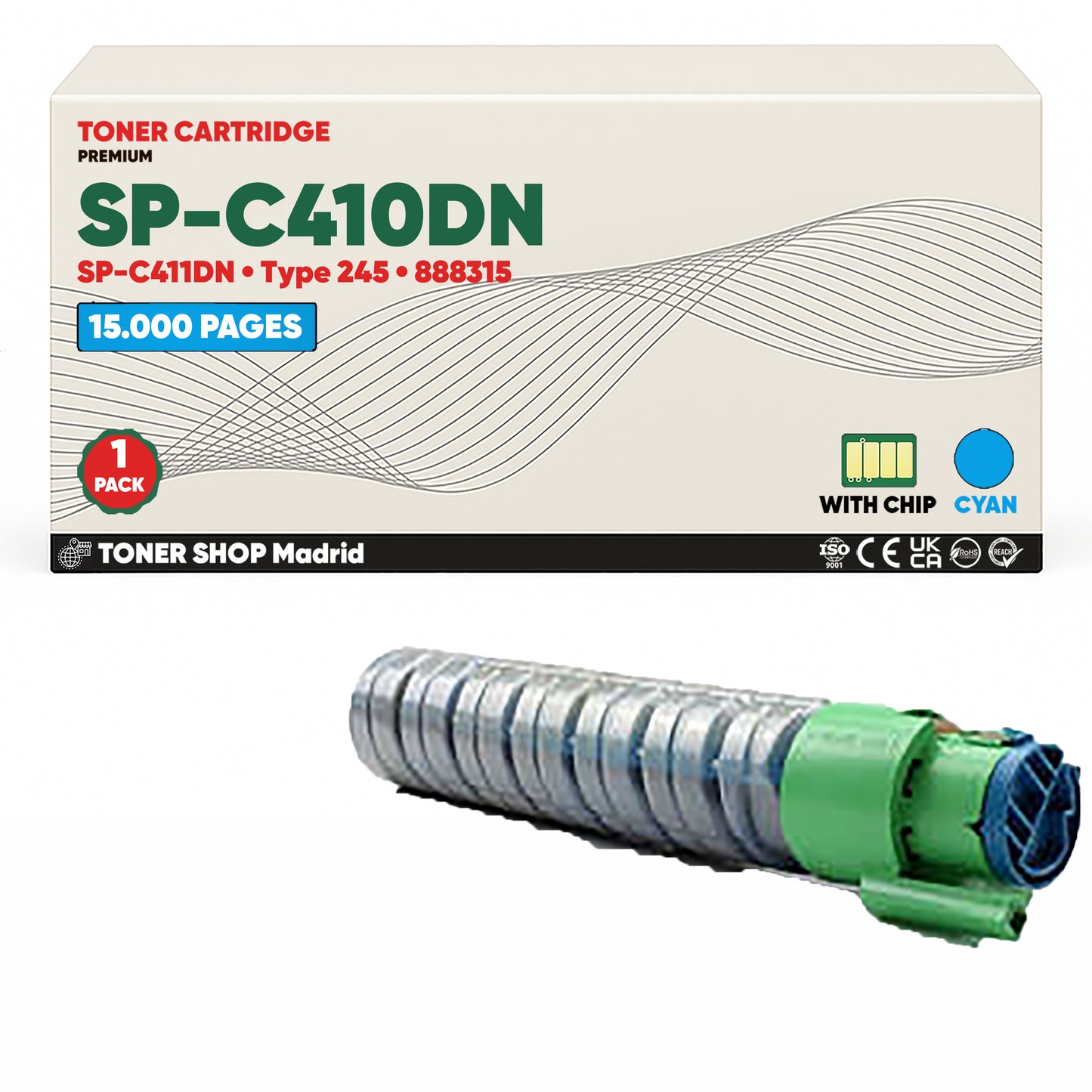 BDink Tóner Compatible Ricoh SP-C410DN/SP-C411DN (Pack 4 CMYK) 888312-888315