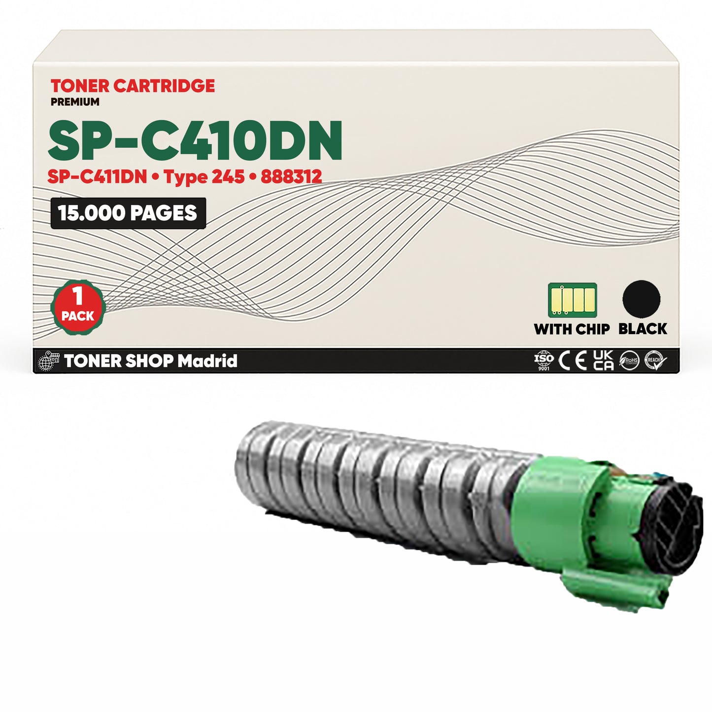 BDink Tóner Compatible Ricoh SP-C410DN/SP-C411DN (Pack 4 CMYK) 888312-888315