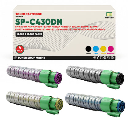 BDink Tóner Compatible Ricoh SP-C430DN/SP-C431DN/SP-C440DN (Pack 4 CMYK) 821094-821282
