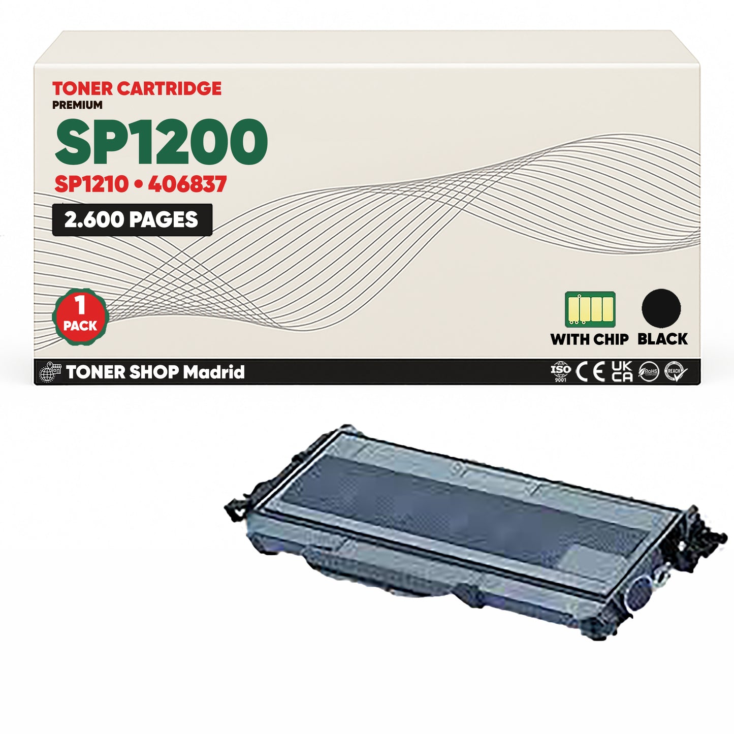 BDink Cartucho Tóner Compatible Ricoh SP1200/SP1210 Negro