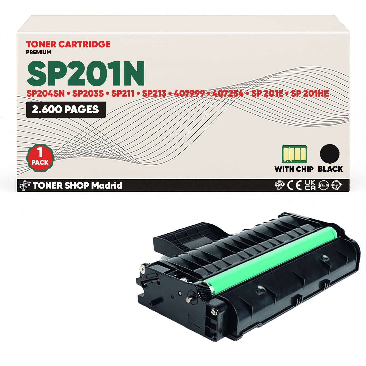 BDink Cartucho/s Tóner Compatible/s Ricoh SP201N/SP204SN/SP203S/SP211/SP213 Negro