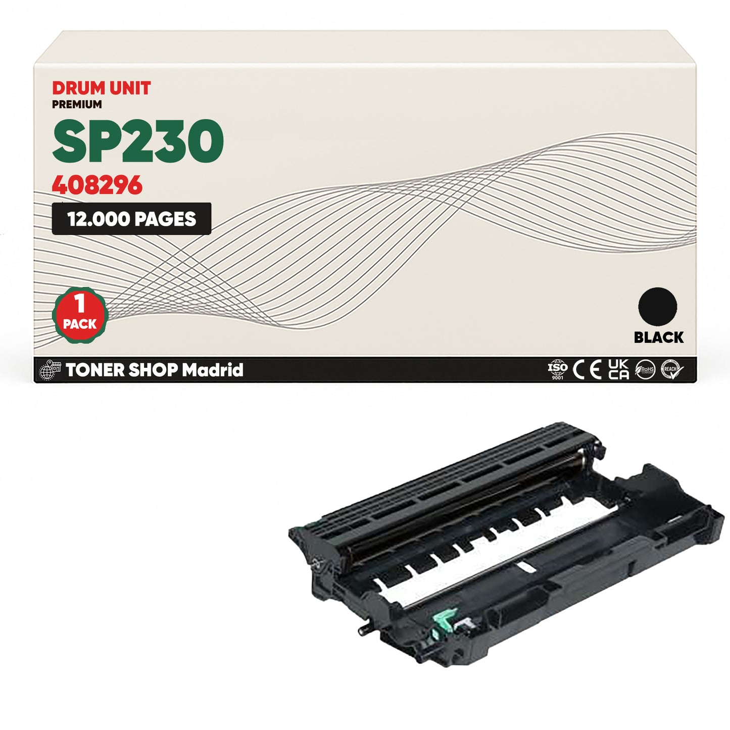 BDink Tambor de Imagen Compatible Ricoh SP230 Negro (Drum)